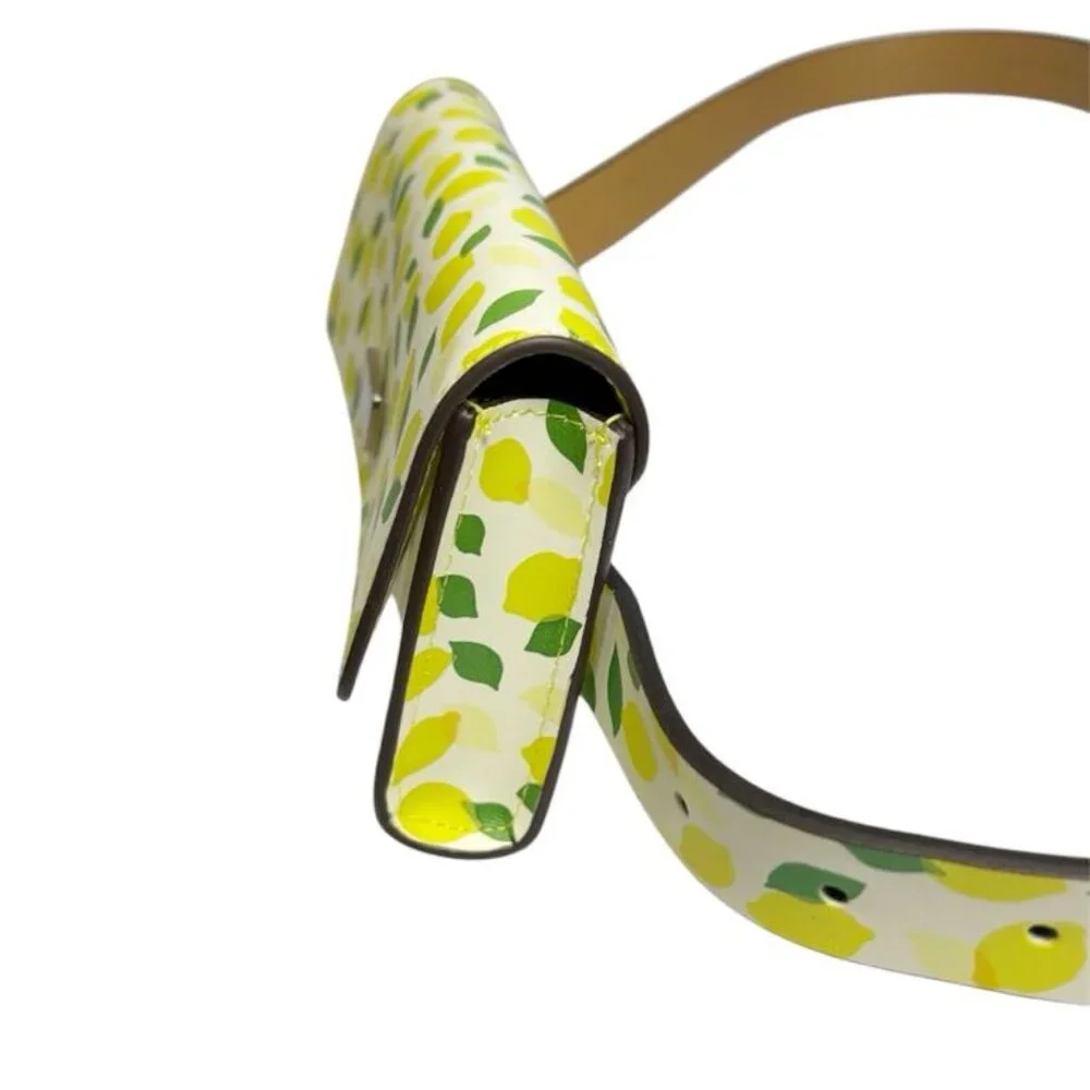 Kate Spade Leather Belt Bag Women's Yellow Lemon Print Cottagecore
